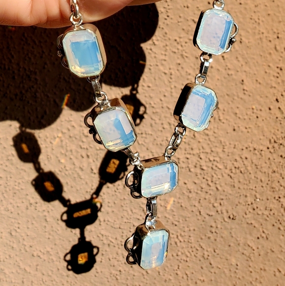 New Milky Opalite 925 Silver Necklace. - Picture 9 of 15